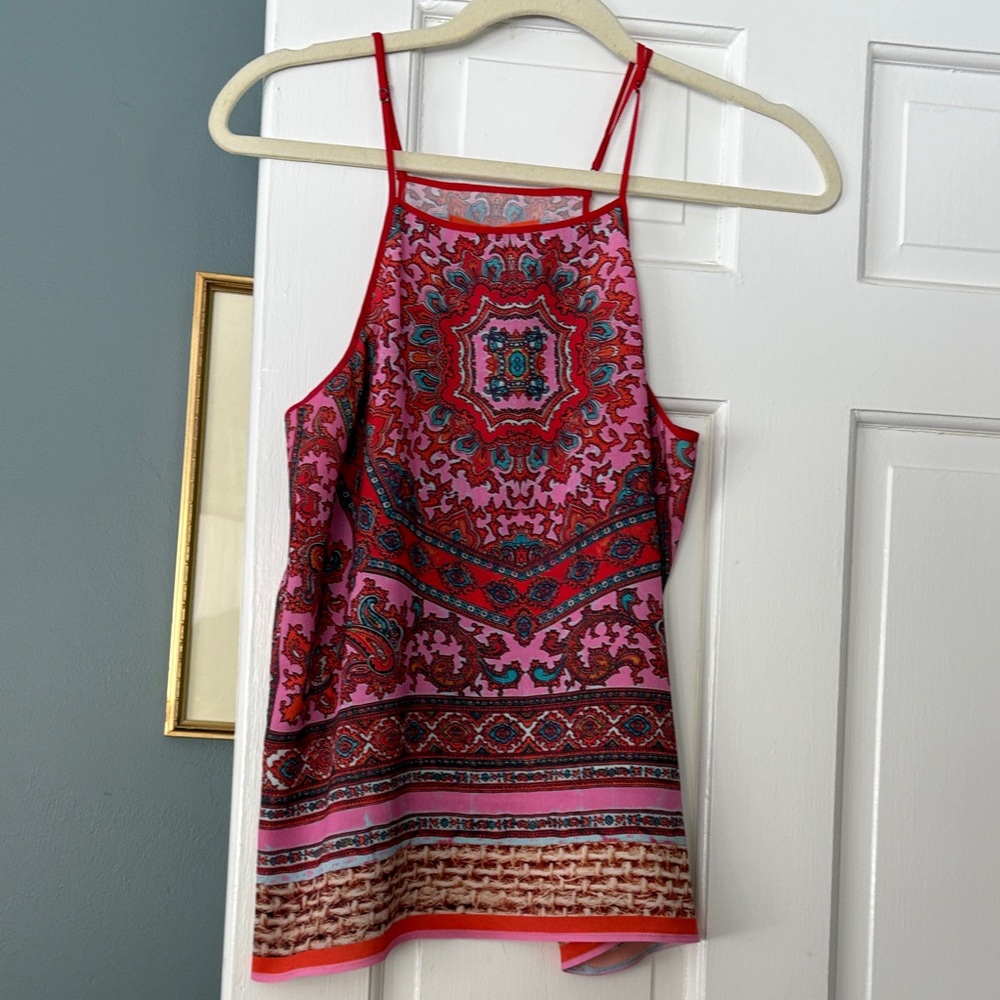 Clover Canyon Red and Blue Paisley Halter Top